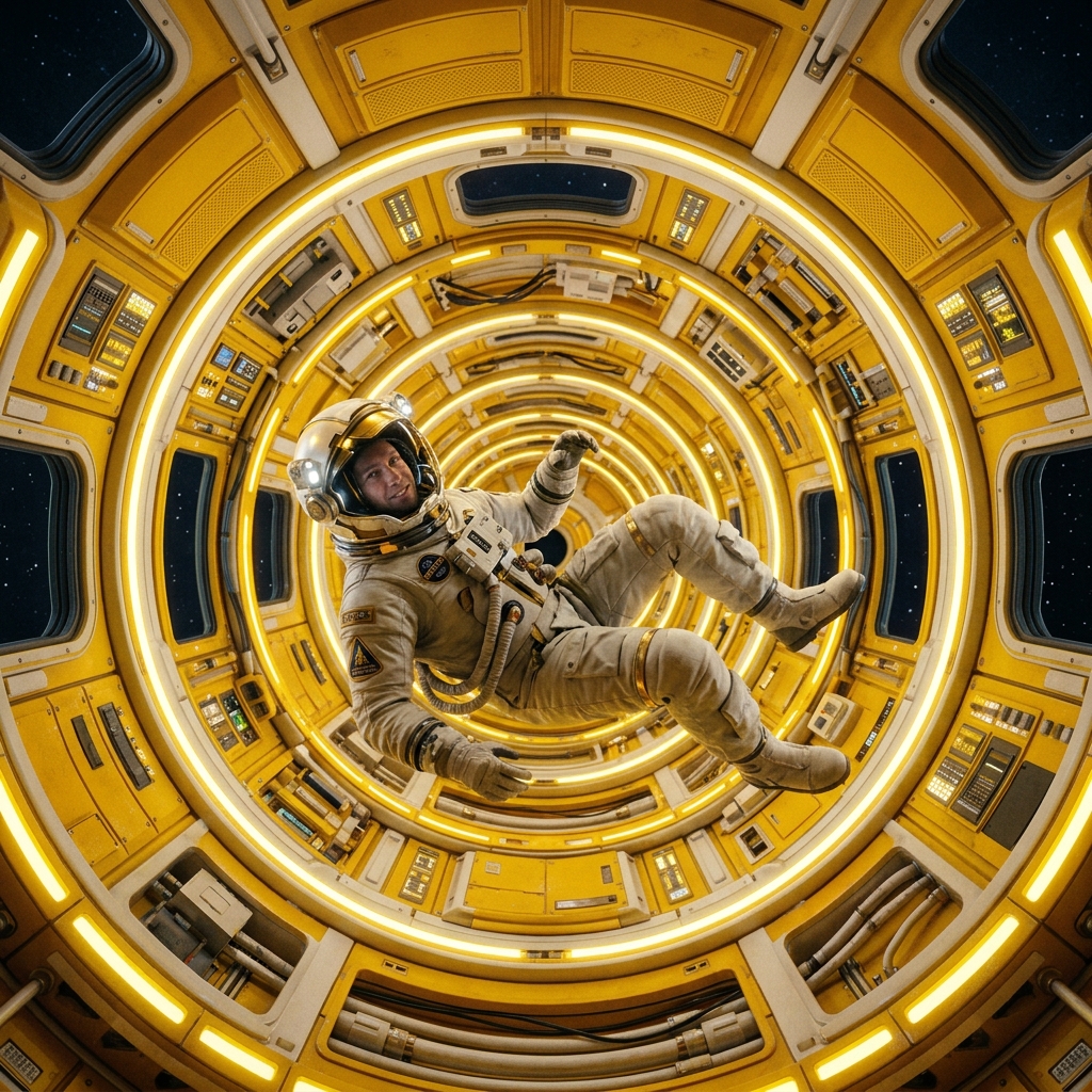 Cinematic astronaut scene